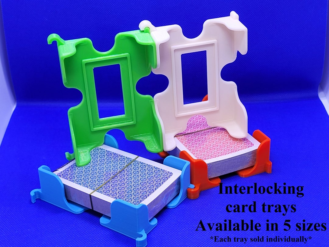 Interlocking Playing Card Tray, One, Two, Three, Four, or Five Deck