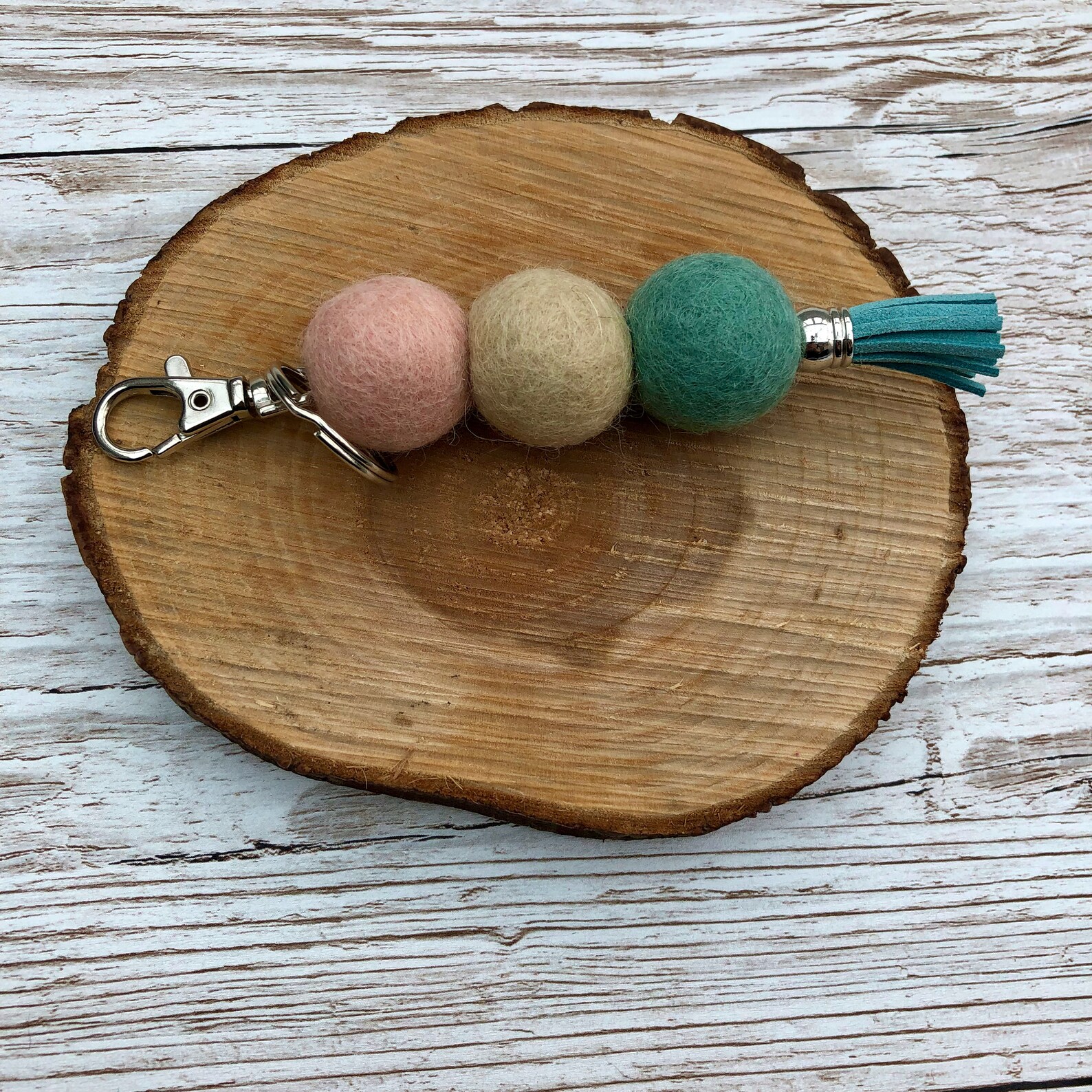 Felt Ball Key Ring Felt Ball Key Chain Key Ring Bag Etsy
