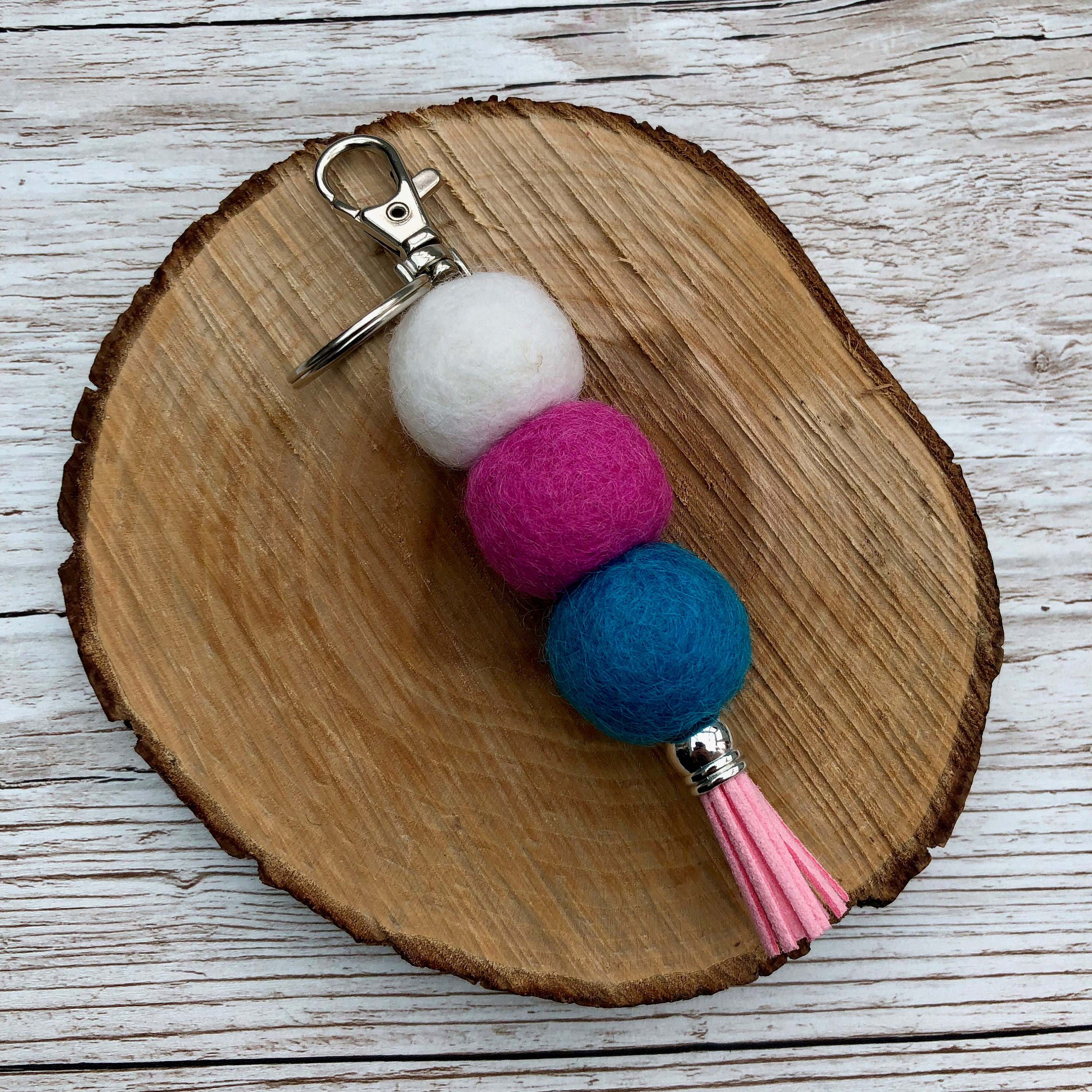 Felt Ball Key Ring Felt Ball Key Chain Key Ring Bag Etsy