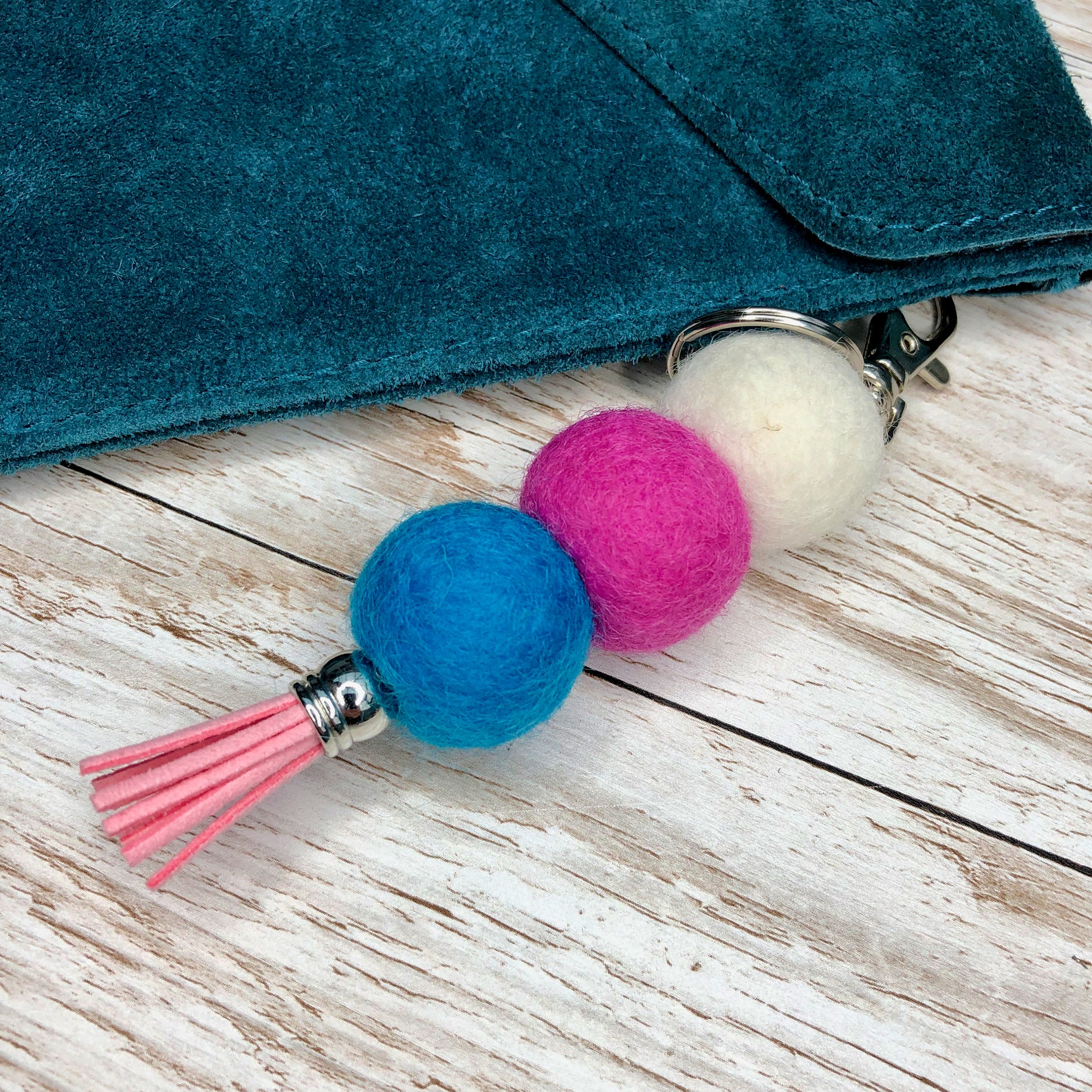 Felt Ball Key Ring Felt Ball Key Chain Key Ring Bag Etsy