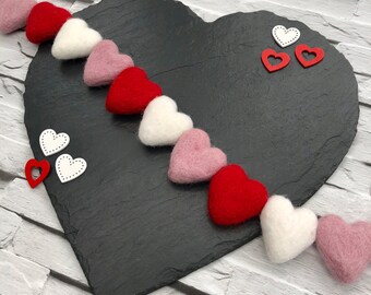 Made in UK Valentine Heart Printed Bunting Party Love Wedding 5 Mtrs