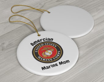 American Marine Mom Ceramic Ornament