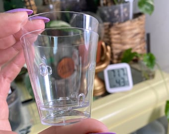 Handmade Hard Clear Plastic “Orchid Pots” “Kratky Pots” “Semi-Hydroponic Pots” 2in tall 2in diameter 2oz