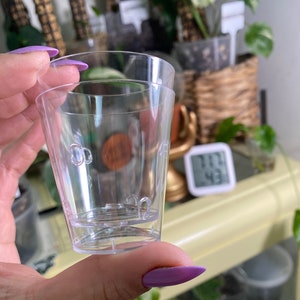 Handmade Hard Clear Plastic “Orchid Pots” “Kratky Pots” “Semi-Hydroponic Pots” 2in tall 2in diameter 2oz