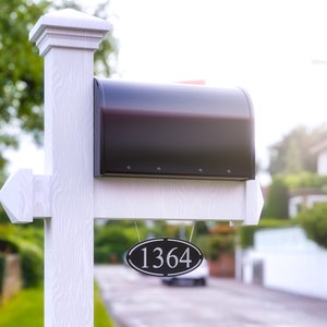 Custom Metal Oval Address Sign 7&quot;x12&quot; for Mailbox, Porch, Address Plaque, House Numbers, Housewarming Gift, Closing Gift, Hanging Mailbox