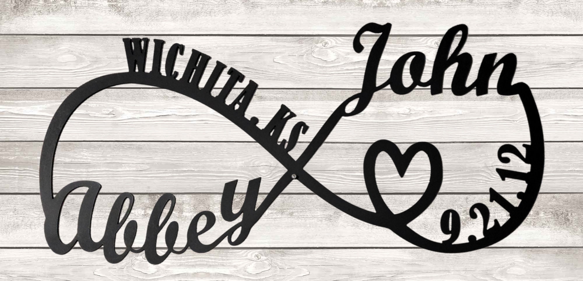 Personalized Metal Infinity Sign With City State Date and Etsy