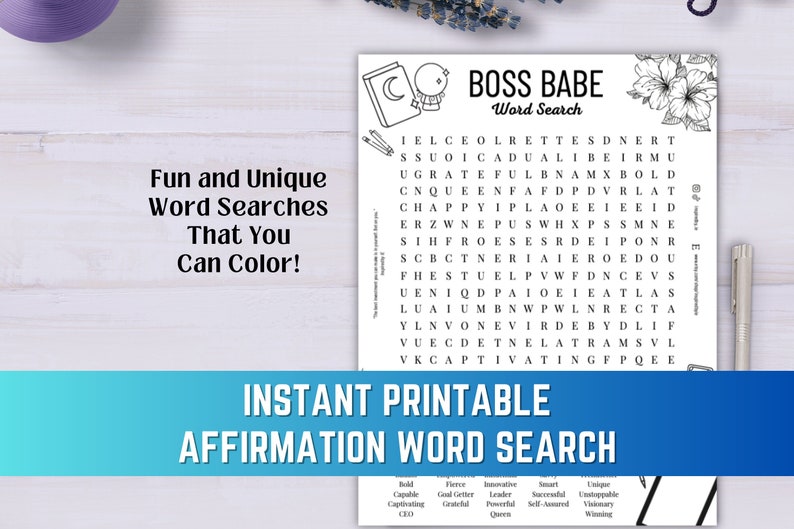 Unique and Empowering Word Seraches that You Can Color