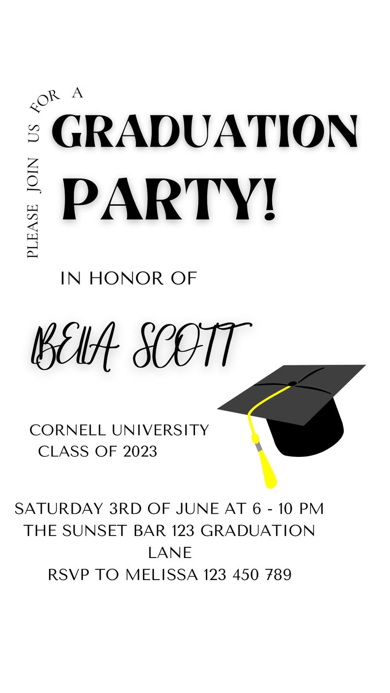 Grad Invitation Template Graduation Invitations Etsy