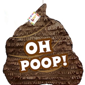 Oh Poop Pinata, Funny Poop Emoji Design, Perfect for Birthdays, Gag Gifts, and Milestone Celebrations, Hilarious Party Favor, Ready to Ship
