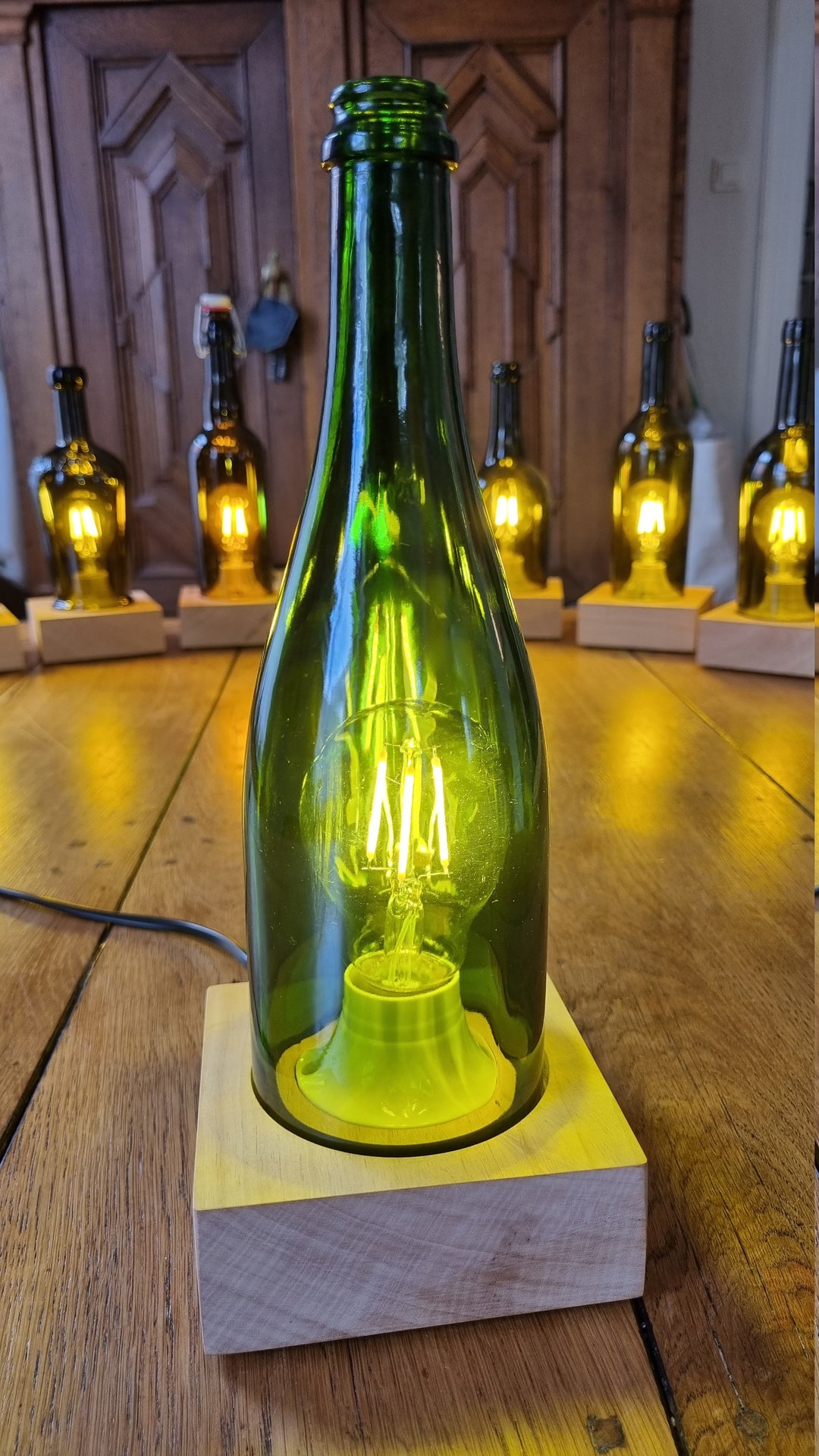 Table Lamp Lamp Bottle DIY Recycling LED Lamp Homemade Upcycling 3 Etsy
