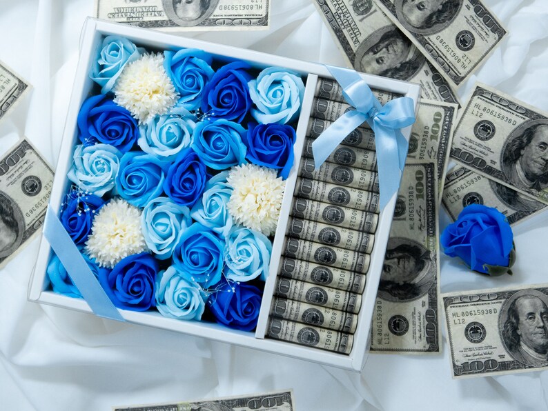 Custom Soap Flower Money Gift Box / Fathers Day Gift / Etsy