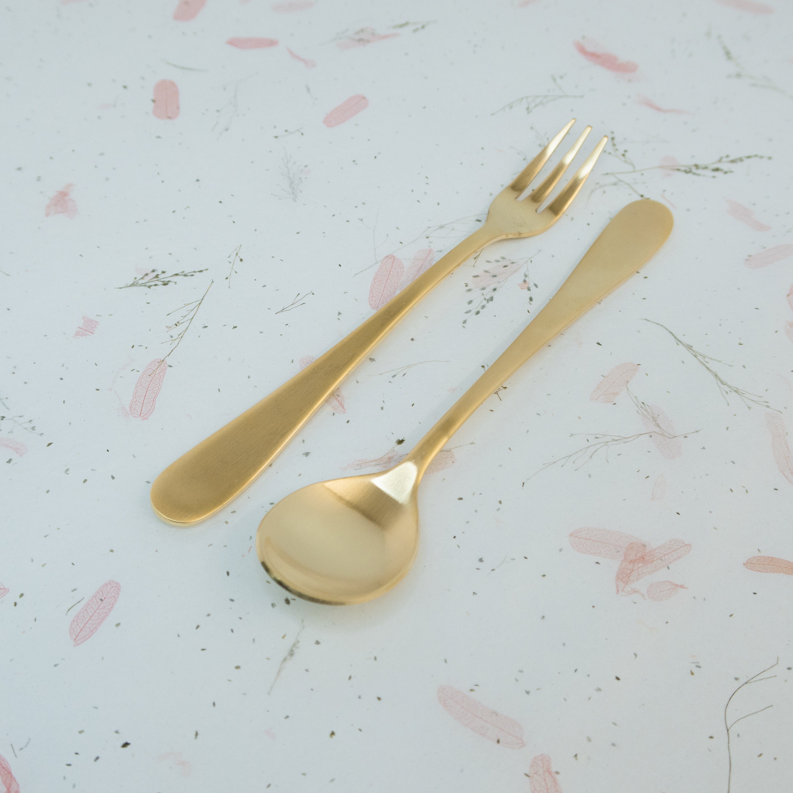 Korean Gold Teaspoon & Fork Set of glided/304 Stainless Etsy