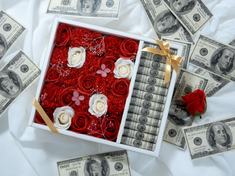 Custom Soap Flower Money Gift Box / Fathers Day Gift / Etsy