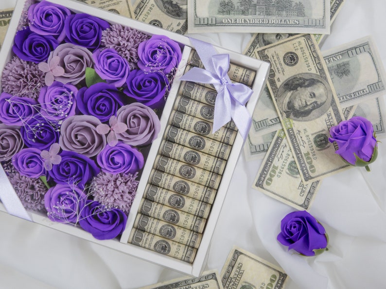 Custom Soap Flower Money Gift Box / Fathers Day Gift / Etsy