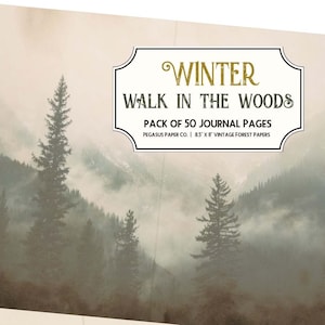 Winter Wonderland Junk Journal Pages Mega Pack -  forest and snow papers - Huge Printable Stationery Bundle