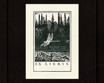 Dragonfly Bookplate Ex Libris Digital Download