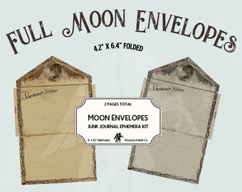 Vintage Envelopes Full Moon Victorian Ephemera with journaling tickets MOONVELOPES