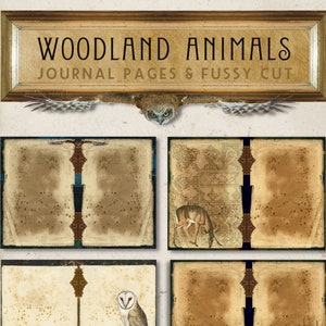 Woodland Junk Journal Kit, Printable Junk Journal Ephemera, Woodland Journal, Digital Journal Supplies