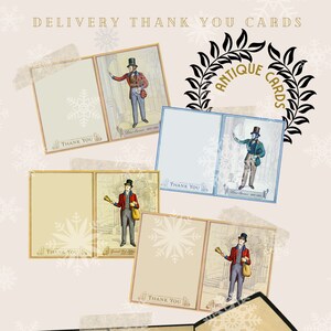 Delivery Person Appreciation Pack - Vintage Letter Carrier - Printable Card and Envelope Kit with Historic Postal Ephemera Thank You Cards