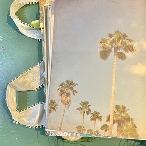 Palm Trees Junk Journal Page Pack, Papelería impresa de Ocean Journal, Palm Tree and Blue Water Digital Junk Journal Kit Papercraft Supplies