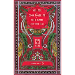 Book Cover with Blanks to Add Your Own Text Scrapbooking with Victorian Books
