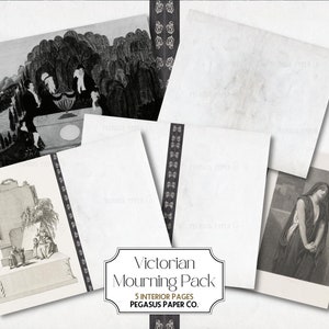 Victorian Mourning Junk Journal Kit: Gothic Ephemera (Digital Download) image 2