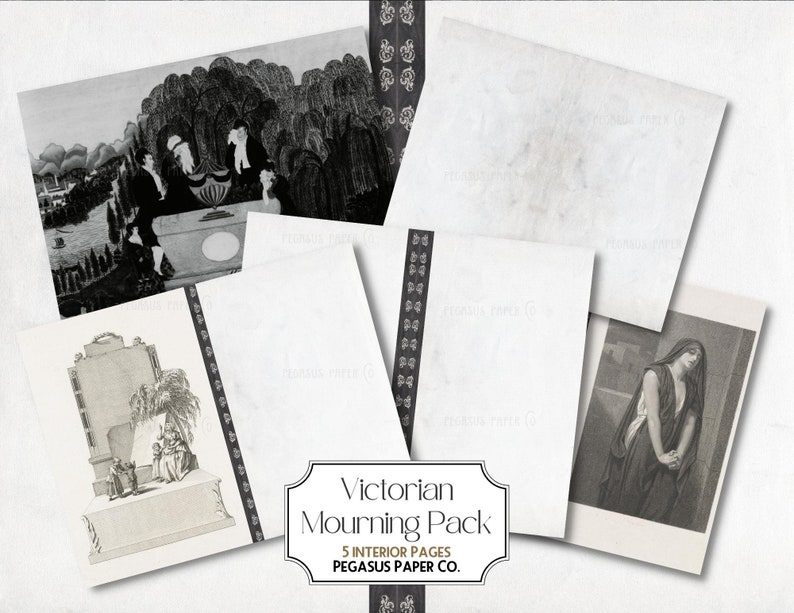 Victorian Mourning Junk Journal Kit: Gothic Ephemera (Digital Download) image 2