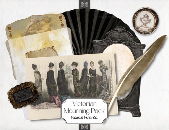Victorian Mourning Junk Journal Kit: Gothic Ephemera (Digital Download)