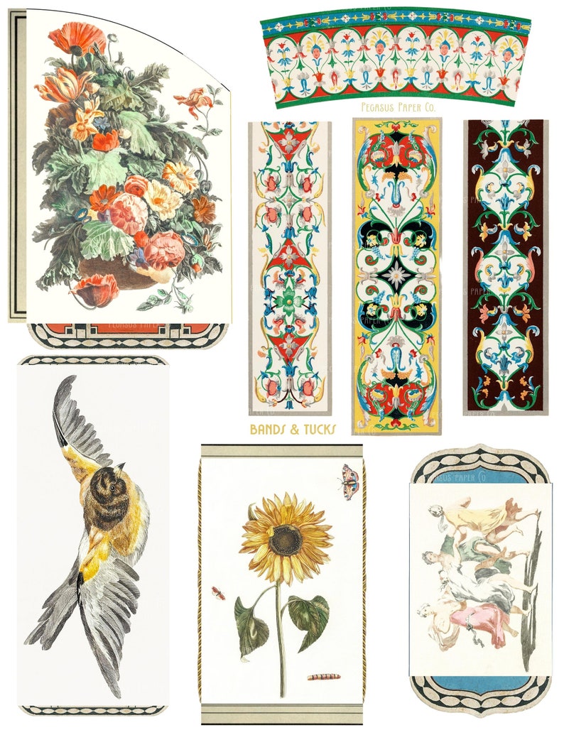 VALENTINES DAY Ephemera Kit Victorian Cards Vintage Florals for junk journals card making Boho Floral image 2