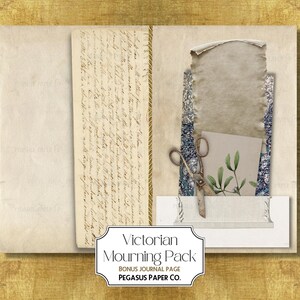 Victorian Mourning Junk Journal Kit: Gothic Ephemera (Digital Download) image 10