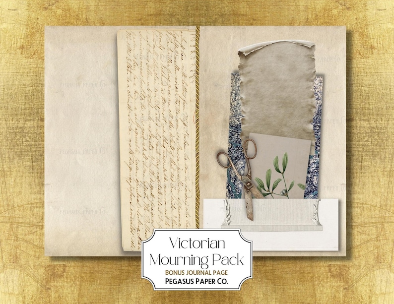 Victorian Mourning Junk Journal Kit: Gothic Ephemera (Digital Download) image 10