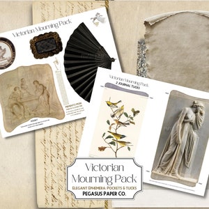Victorian Mourning Junk Journal Kit: Gothic Ephemera (Digital Download) image 7