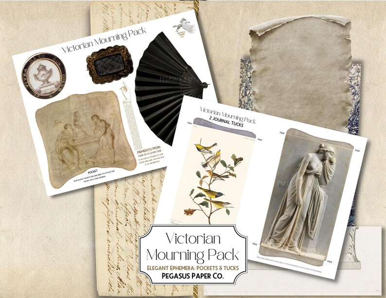 Victorian Mourning Junk Journal Kit: Gothic Ephemera (Digital Download) image 7