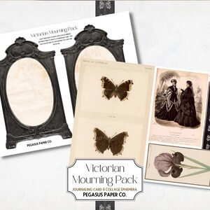 Victorian Mourning Junk Journal Kit: Gothic Ephemera (Digital Download) image 9