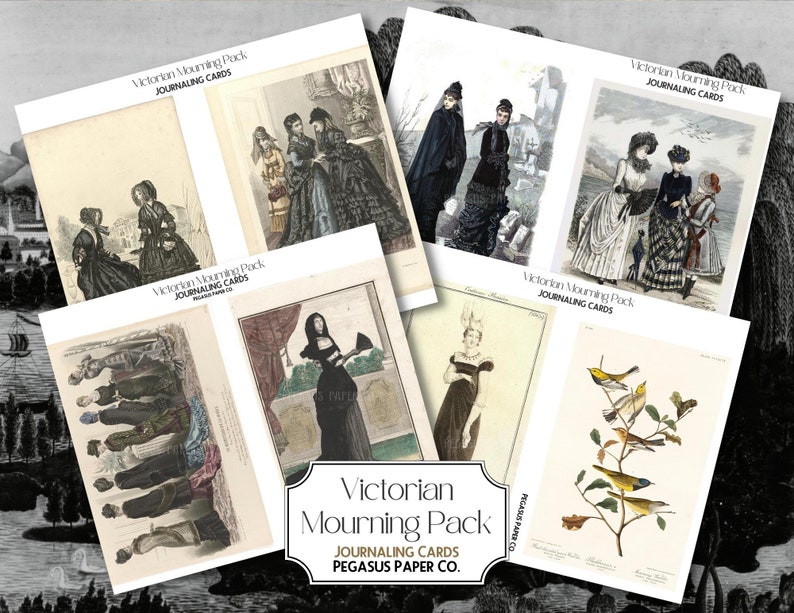 Victorian Mourning Junk Journal Kit: Gothic Ephemera (Digital Download) image 3