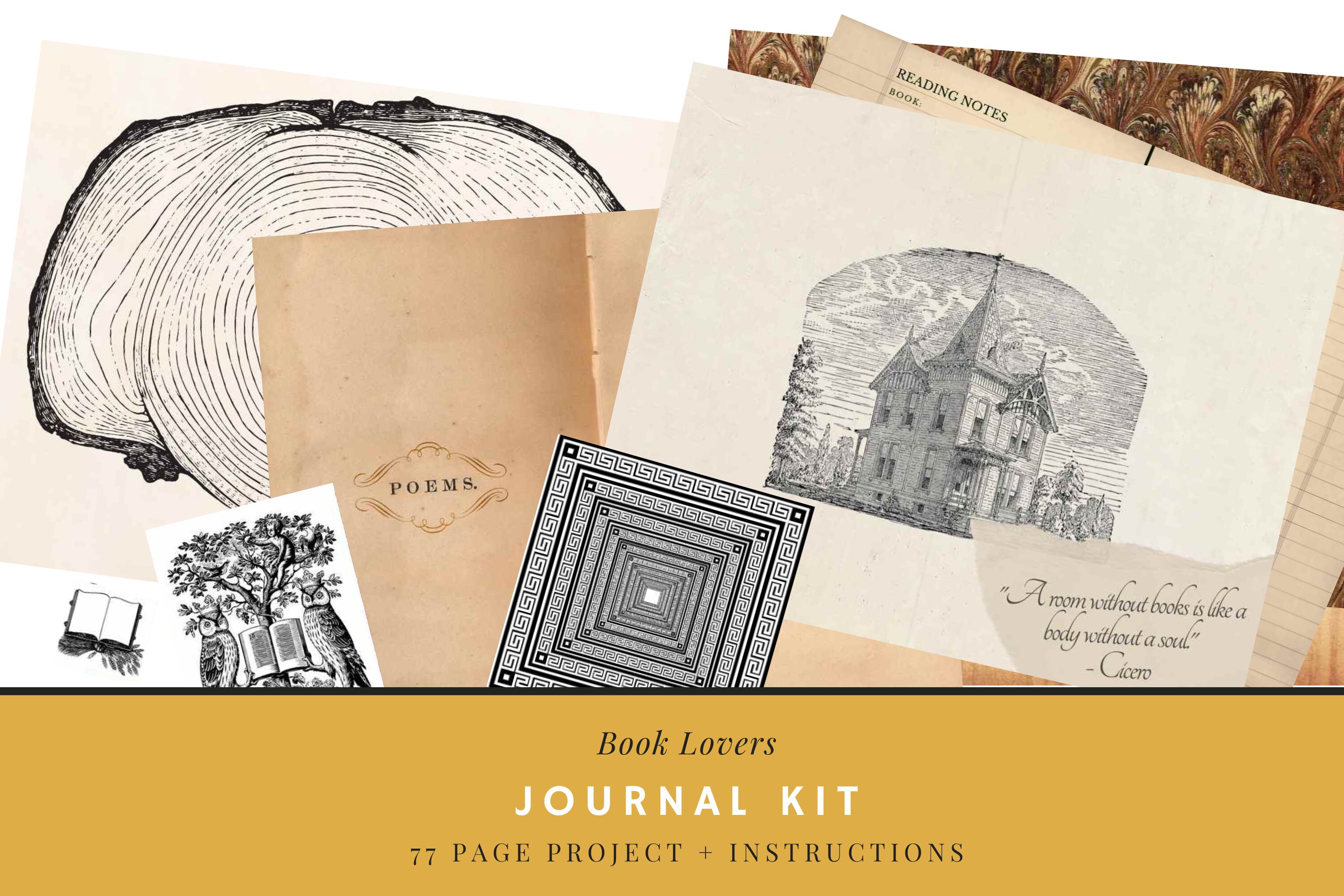 Vintage Junk Journal Kit to Create a 'book Lovers Journal