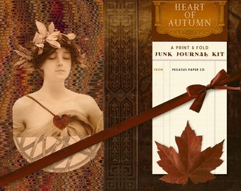Heart of Autumn Junk Journal Kit: Vintage Woodland Ephemera (Digital Download)
