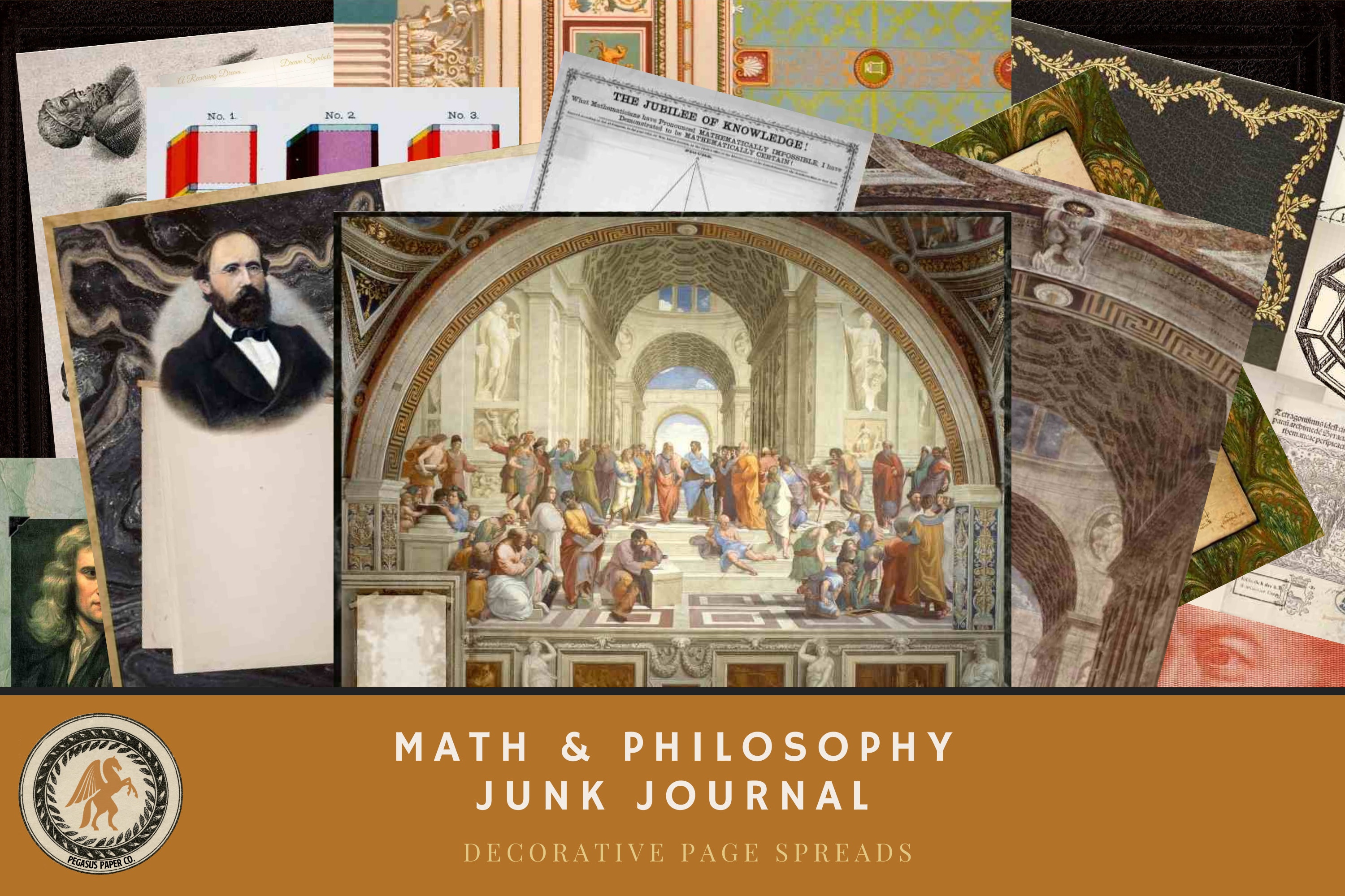 Art Random 58冊セット　アートランダム Dark Academia Junk Journal Kit VINTAGE MATH Journal With
