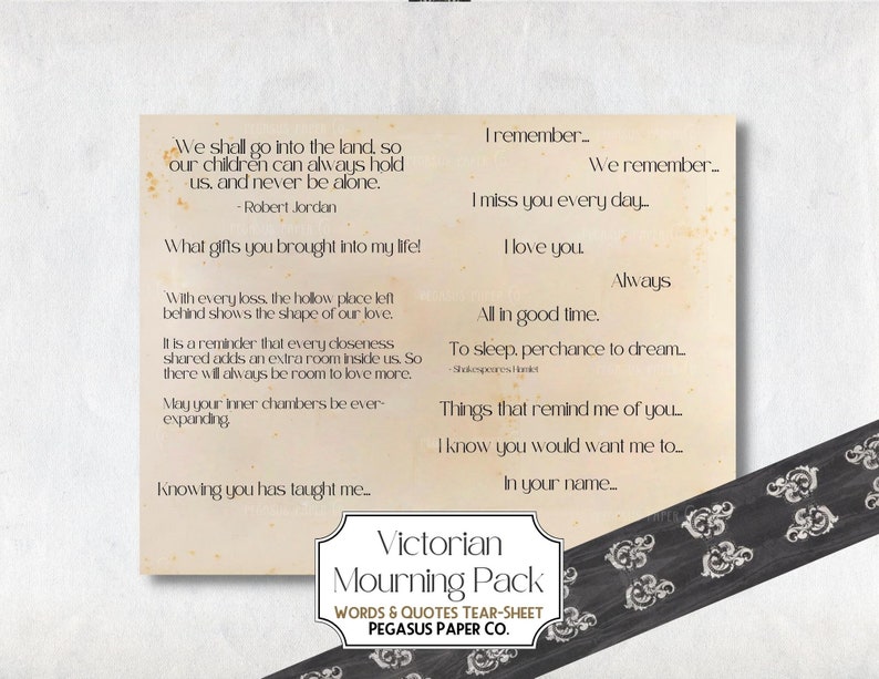Victorian Mourning Junk Journal Kit: Gothic Ephemera (Digital Download) image 8