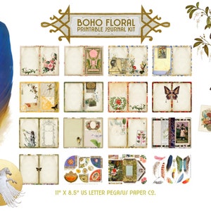 Boho Floral Junk Journal Kit: Printable Ephemera (digital Paper) - Etsy