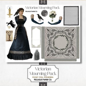 Victorian Mourning Junk Journal Kit: Gothic Ephemera (Digital Download) image 6