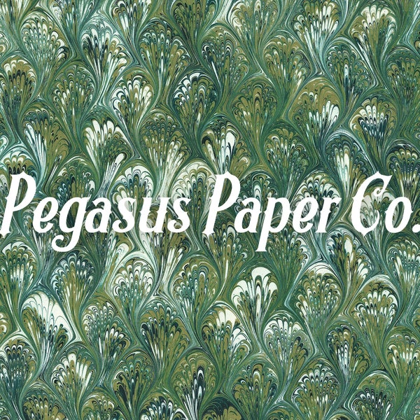 Handmade Marbled Paper for Victorian Books DIGITAL DOWNLOAD Olive Green and Pine Printable Collage Paper