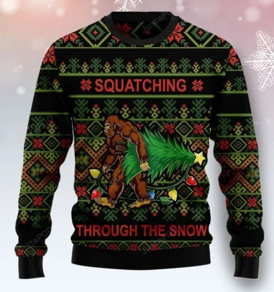 Bigfoot Sasquatch Christmas Ugly Sweater Xmas Sweater Funny - Etsy