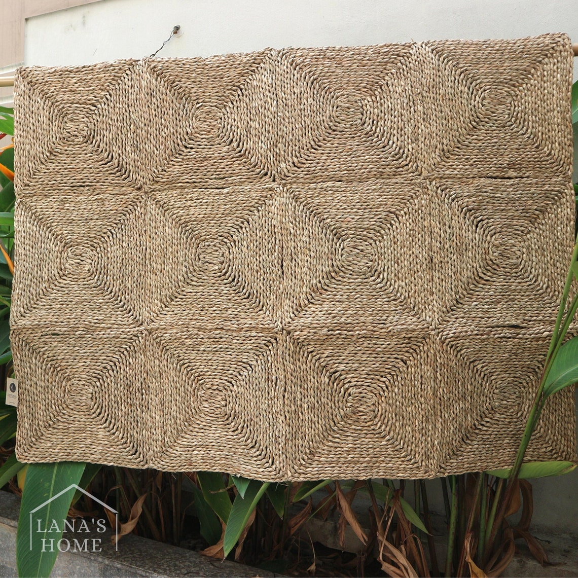 Large Rattan Carpet Hand Woven Rug for Vintage Decor Rugs Etsy