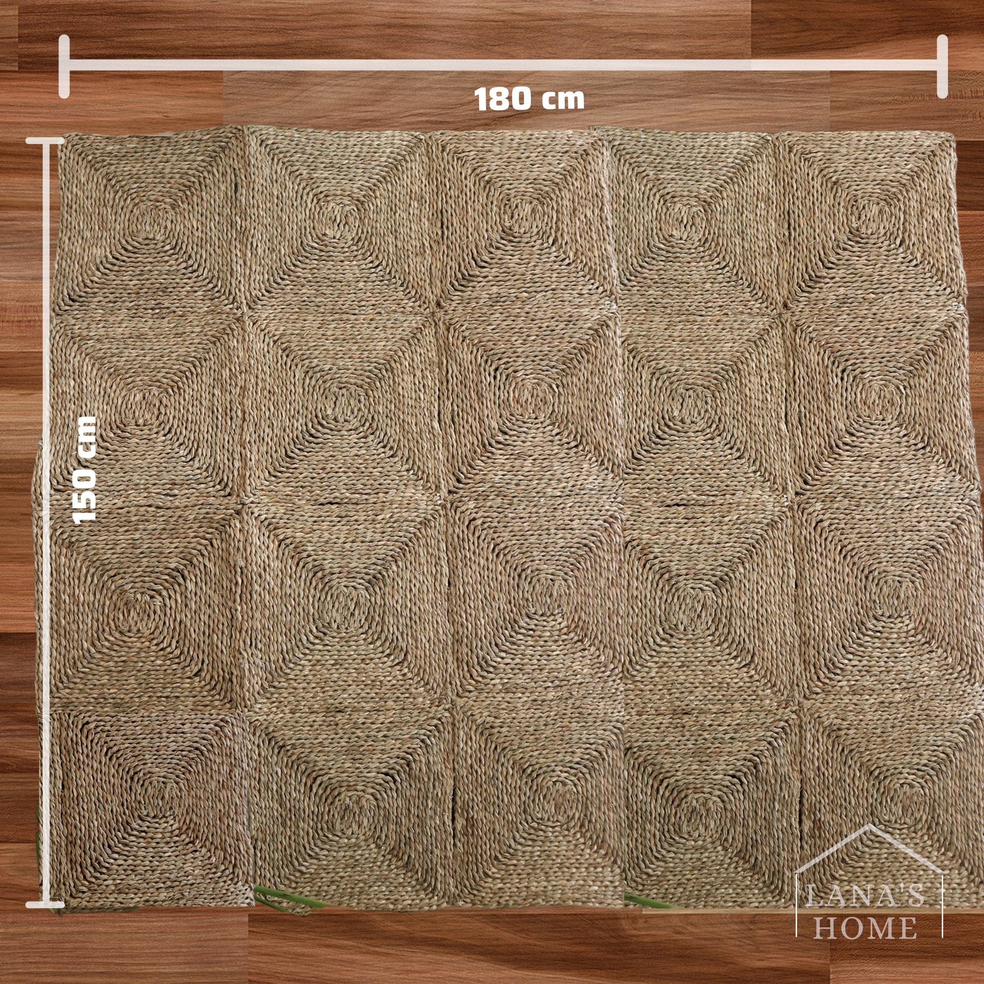 Large Rattan Carpet Hand Woven Rug For Vintage Decor Rugs Etsy