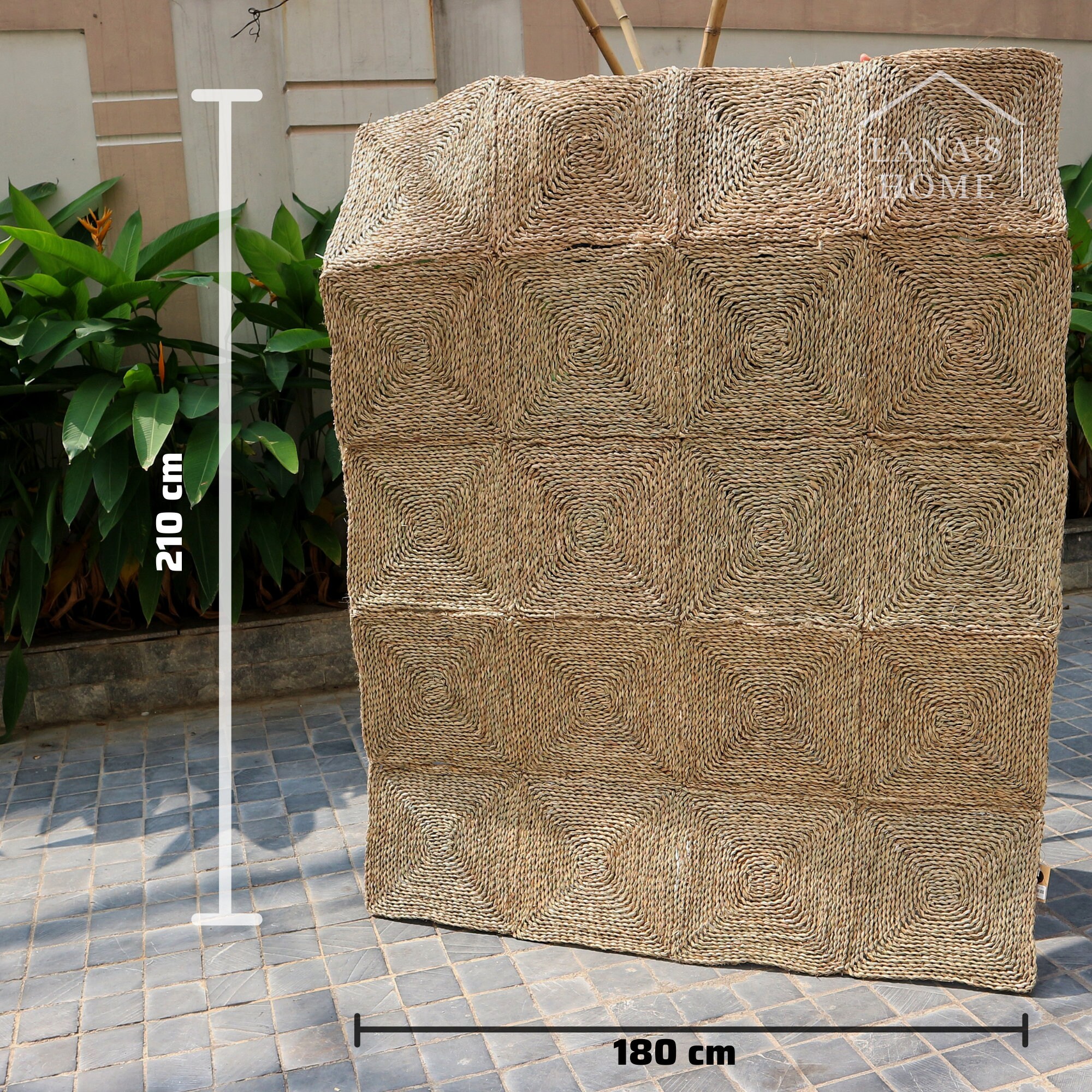 Large Rattan Carpet Hand Woven Rug For Vintage Decor Rugs Etsy