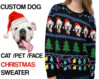 Christmas Sweater Dog Face - Etsy