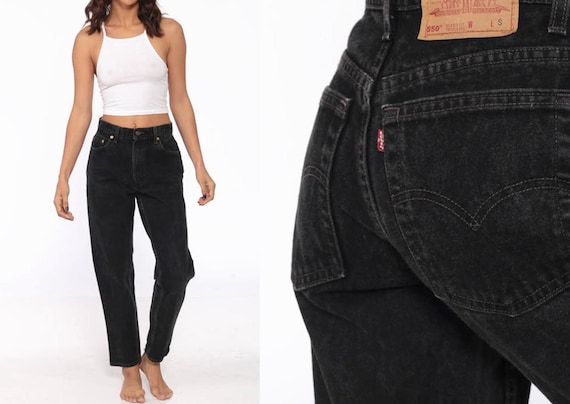Vintage Levis 550 Black Jeans 27 -- 80s Denim Blac