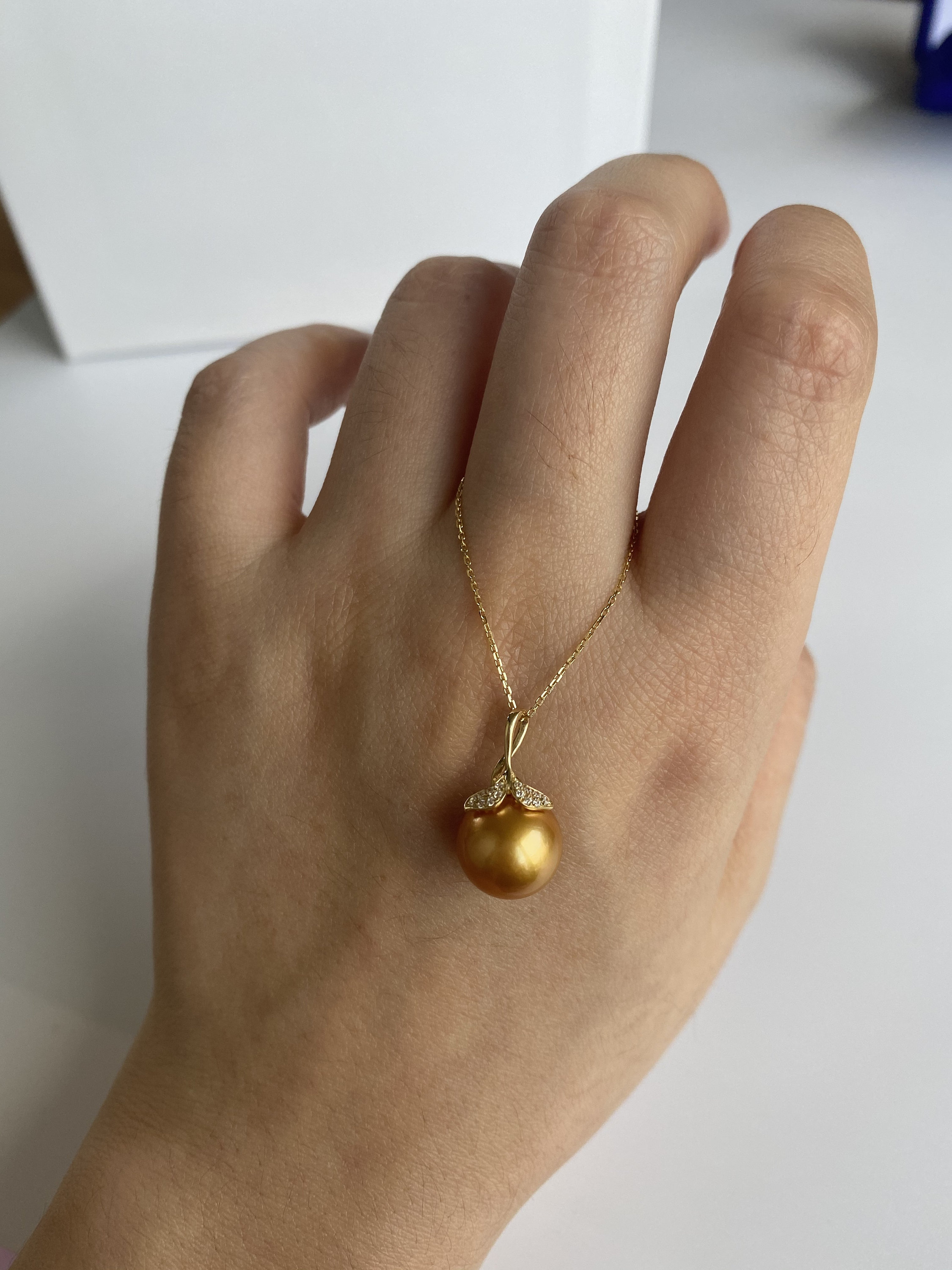 Saltwater Deep Gold Pearl Necklace Philippine South Sea Etsy