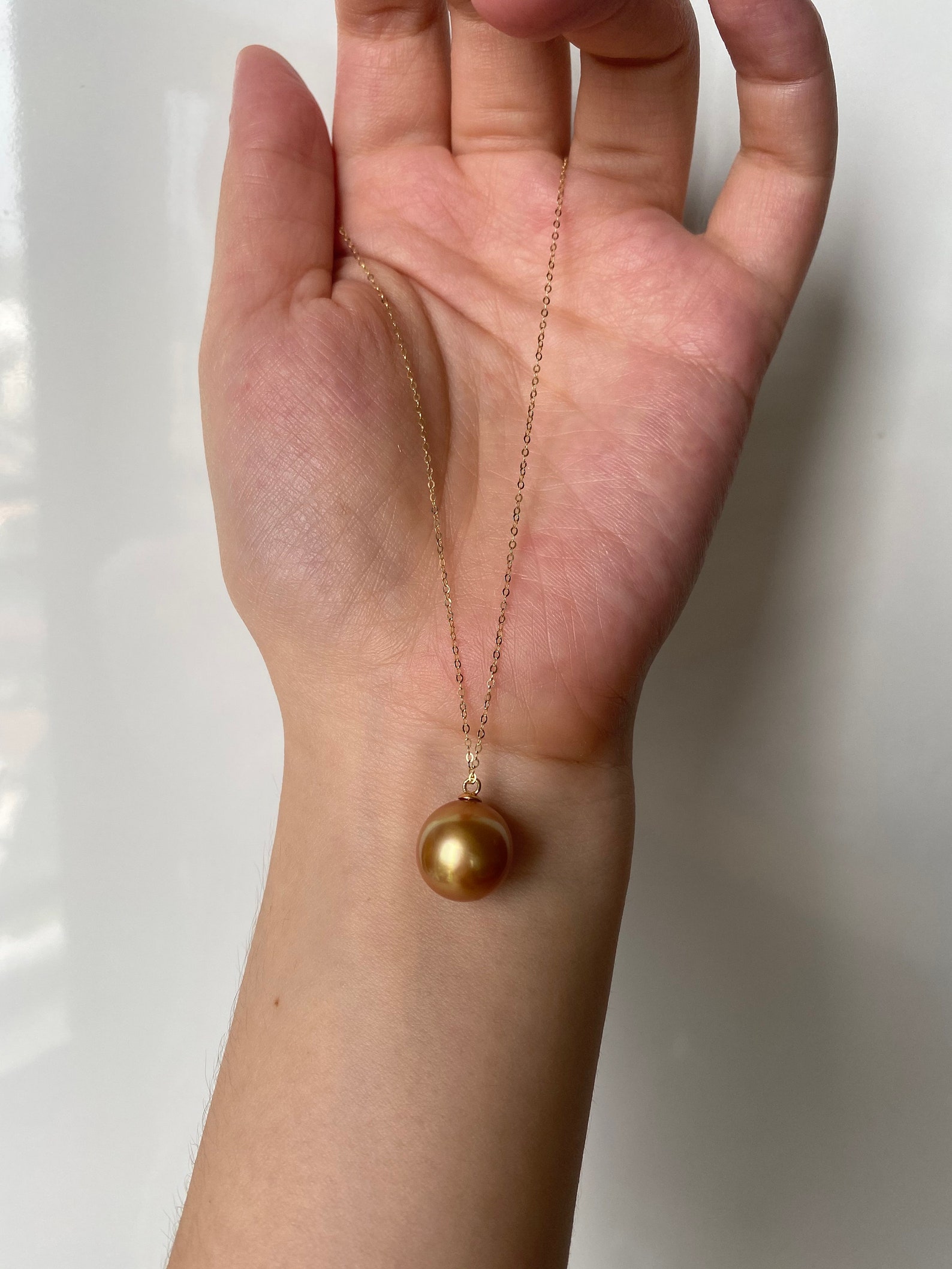 Elegant Pearl Necklace Philippine SouthSea Deep Gold Pearl Etsy